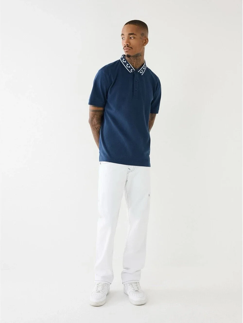 True Religion Short Sleeve Relaxed Polo Shirt Men’s Large PTP 22”